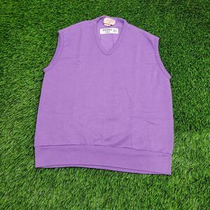 Vintage MOD Vest Sweatshirt Womens Large 20x23 Purple
